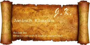 Janisch Klaudia névjegykártya
